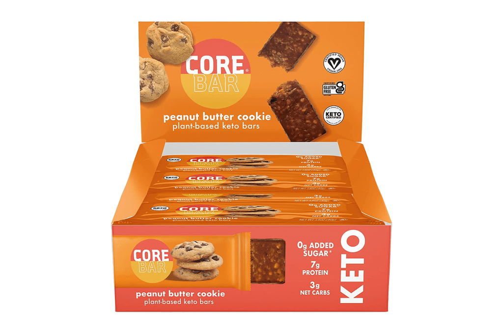 CORE Plant-Based Protein Keto Peanut Butter Cookie Bars 12-Pack