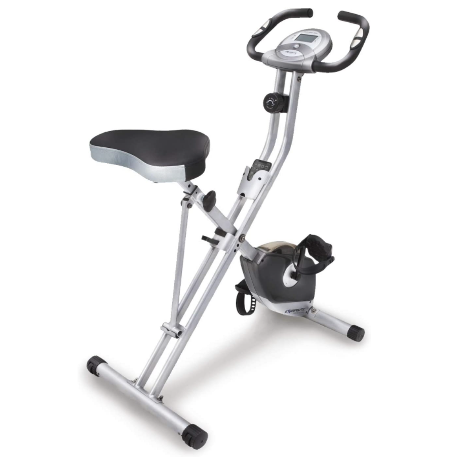 Exerpeutic Folding Magnetic Upright Exercise Bike (photo via Amazon)