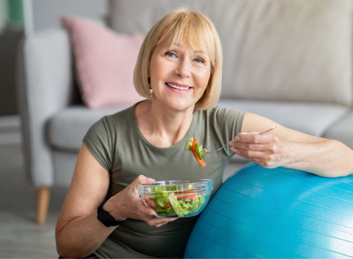 eating salad