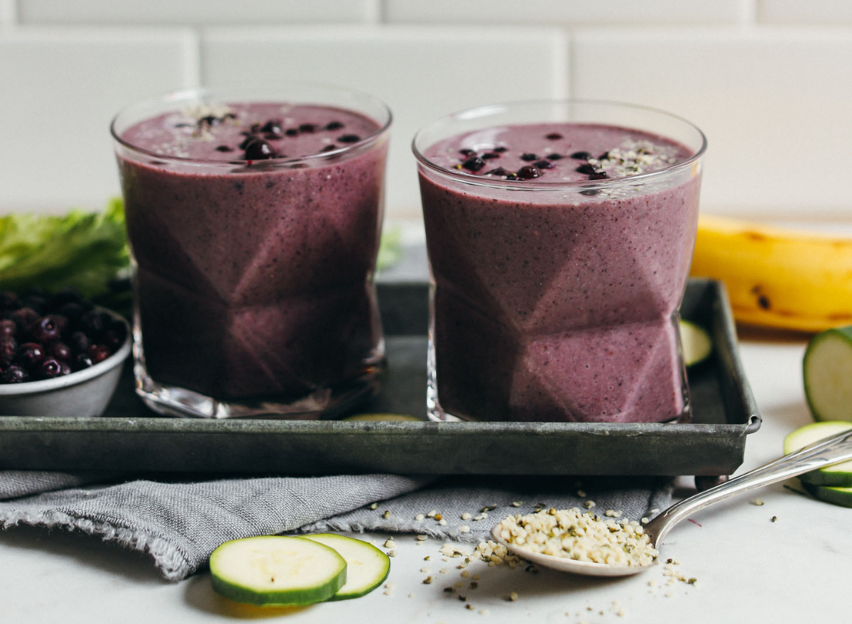 creamy blueberry zucchini smoothie