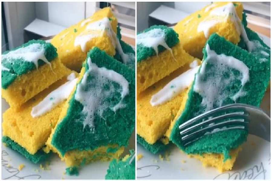 Scotch Bright Cake |  Video of cake which looks like scotch bright dgtl