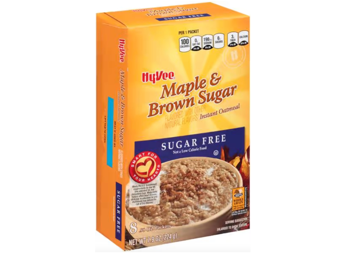 hy-vee sugar free maple brown sugar instant oatmeal