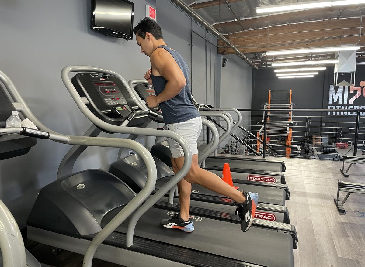 Incline treadmill running to burn belly fat and slow aging