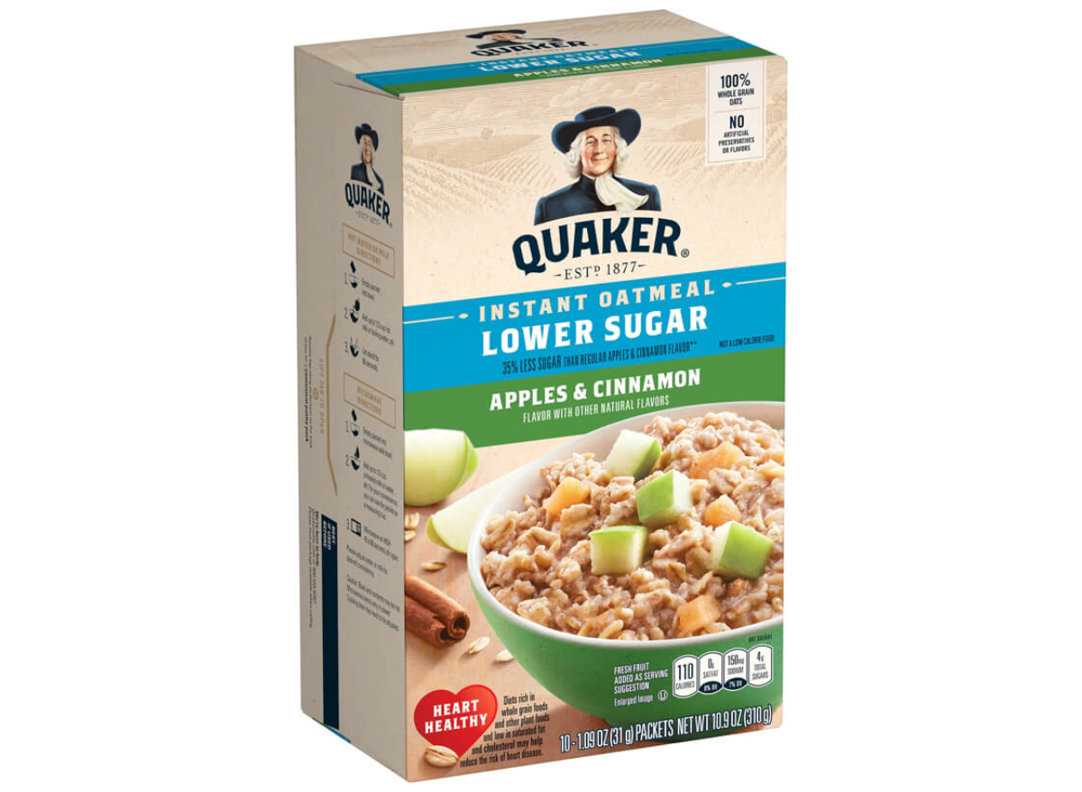 low sugar quaker instant oatmeal apples and cinnamon