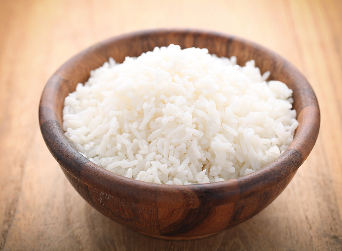 bowl of brown white rice