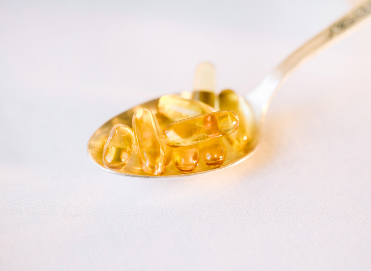 vitamin d supplements in a spoon