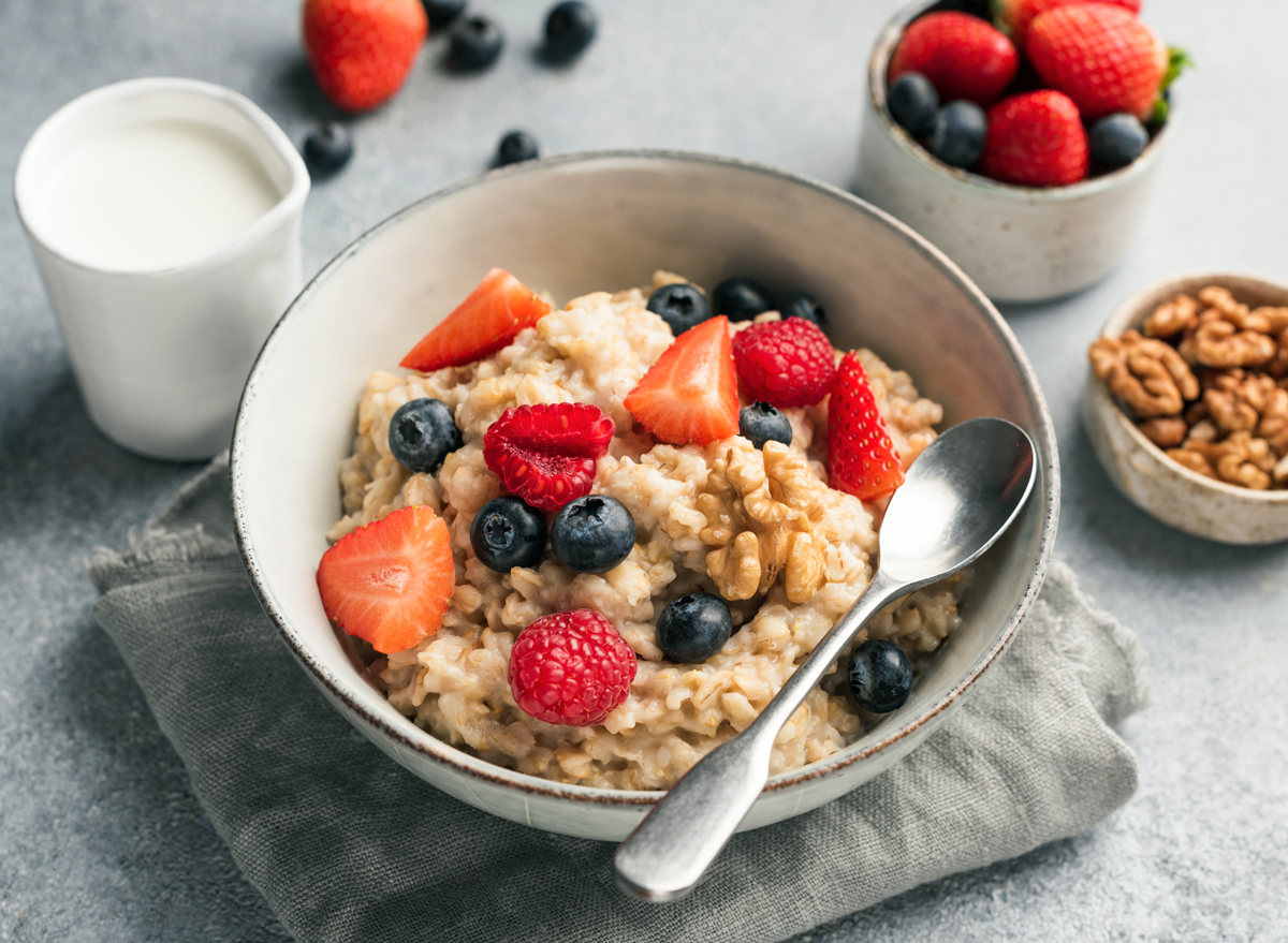 oatmeal fruit berries walnuts walnuts