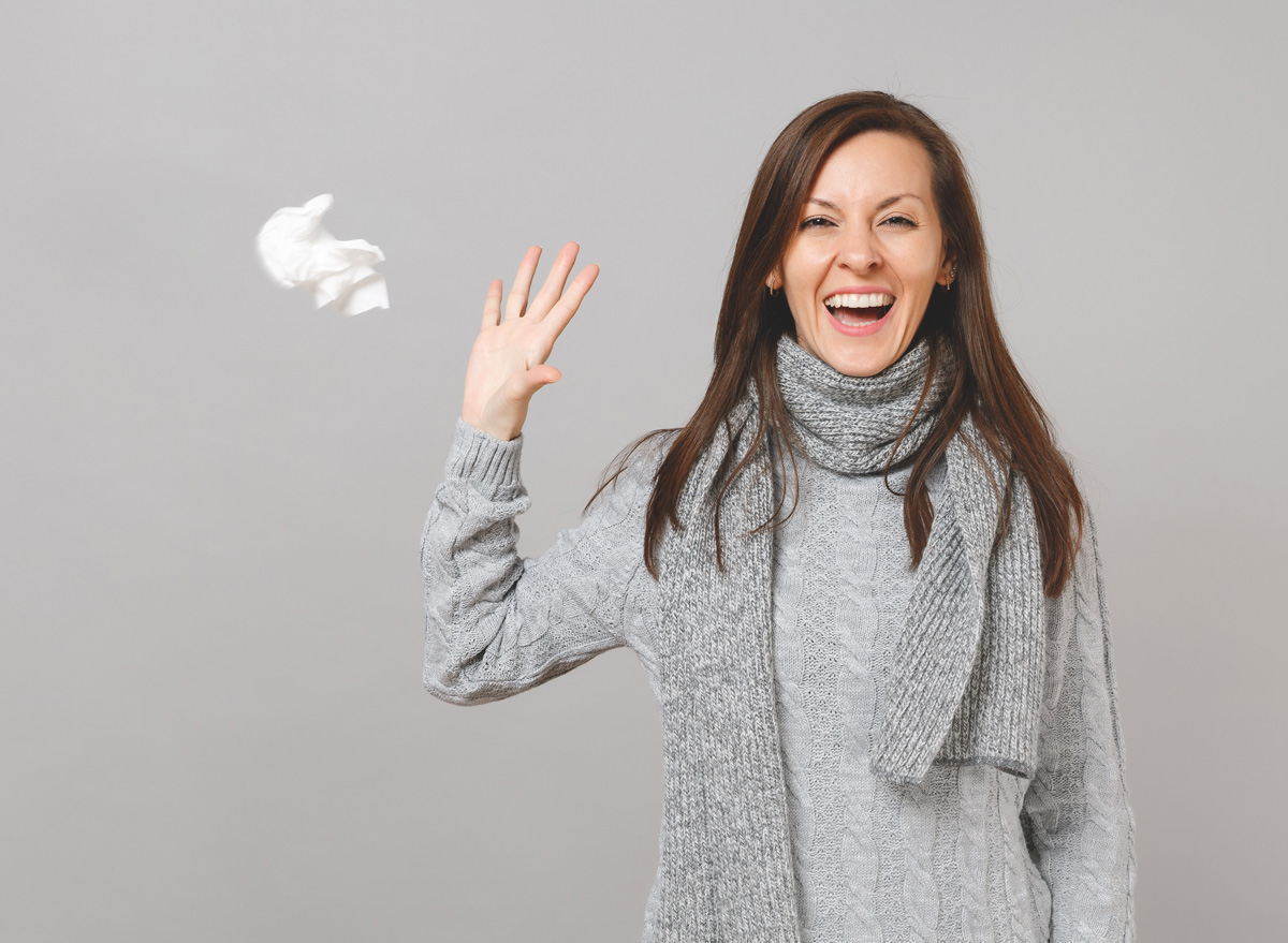 woman overcoming a cold