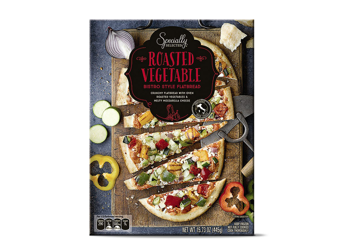 bistro-style flatbread of specifically selected roasted vegetables