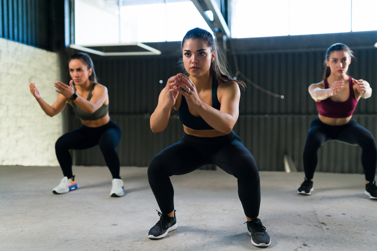 woman in hiit class