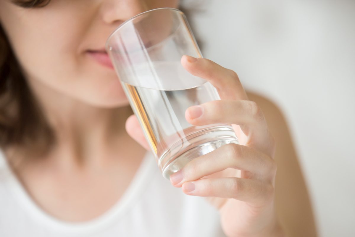 woman drinking water