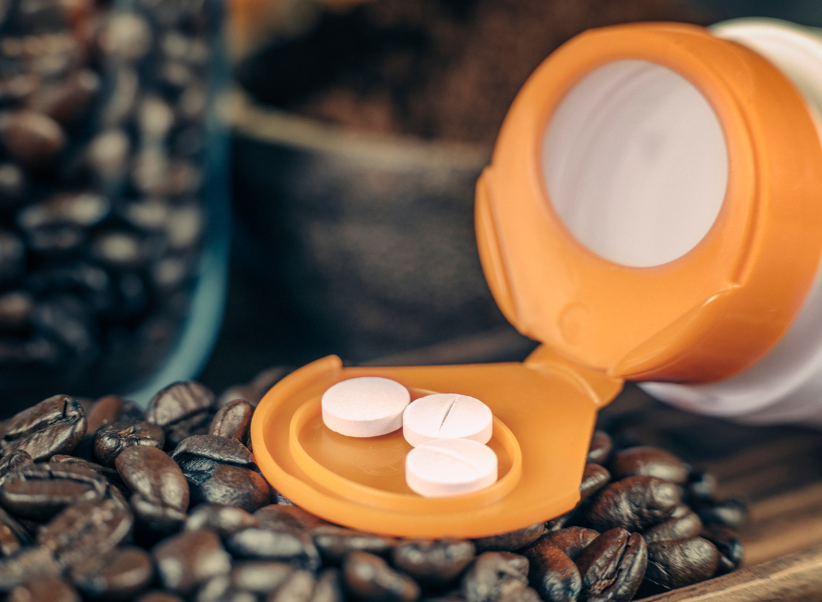 caffeine supplement and coffee beans