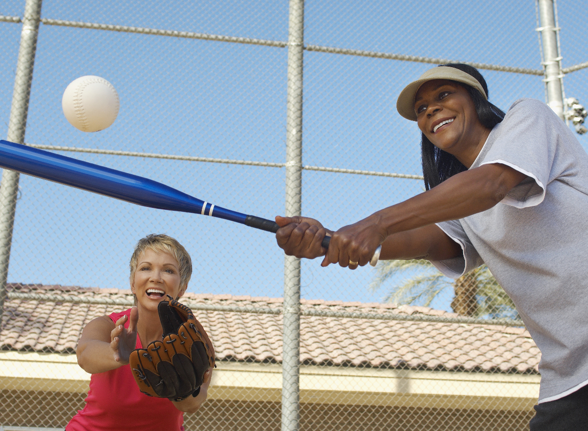 happy adults play on a local sports team