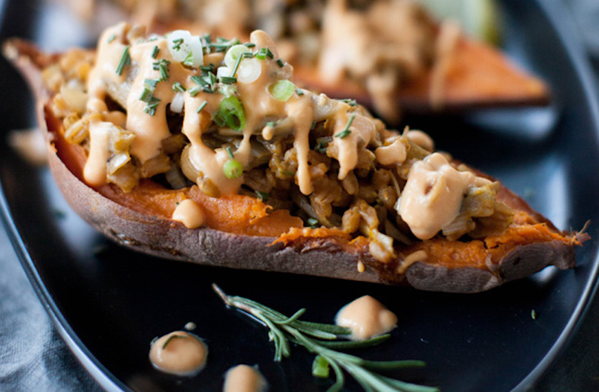 recipes with stuffed sweet potato leek