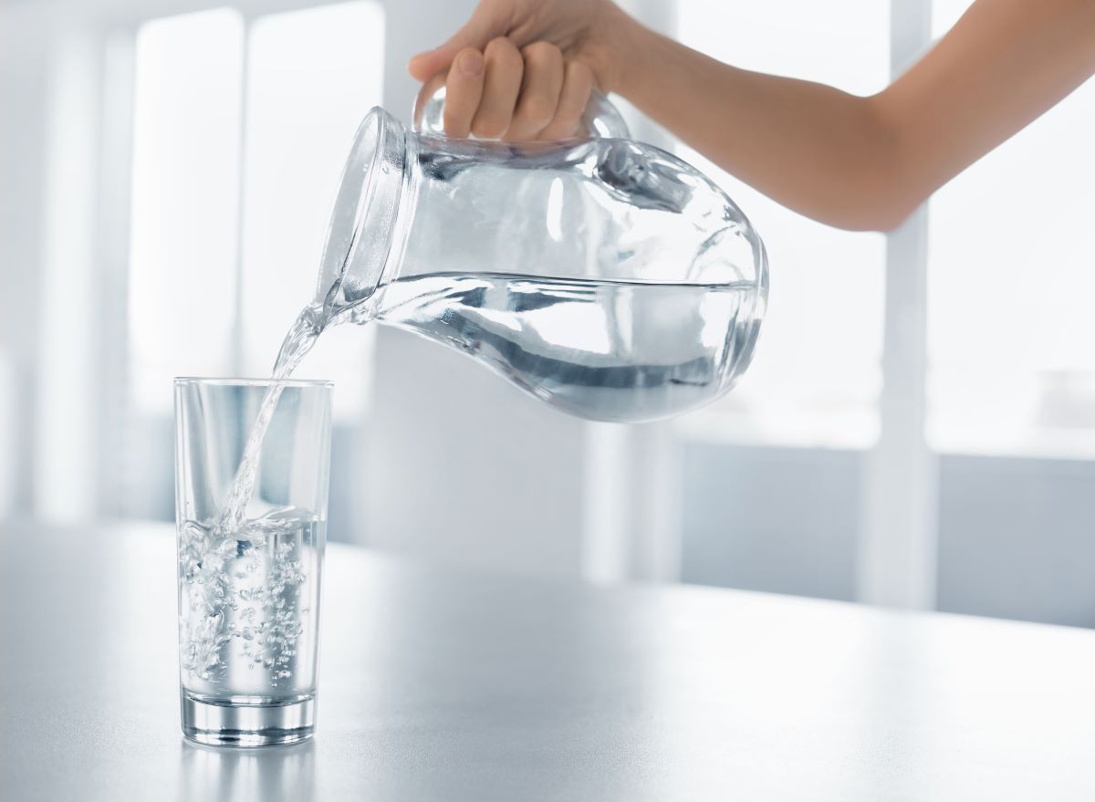 Pitcher in glass of water