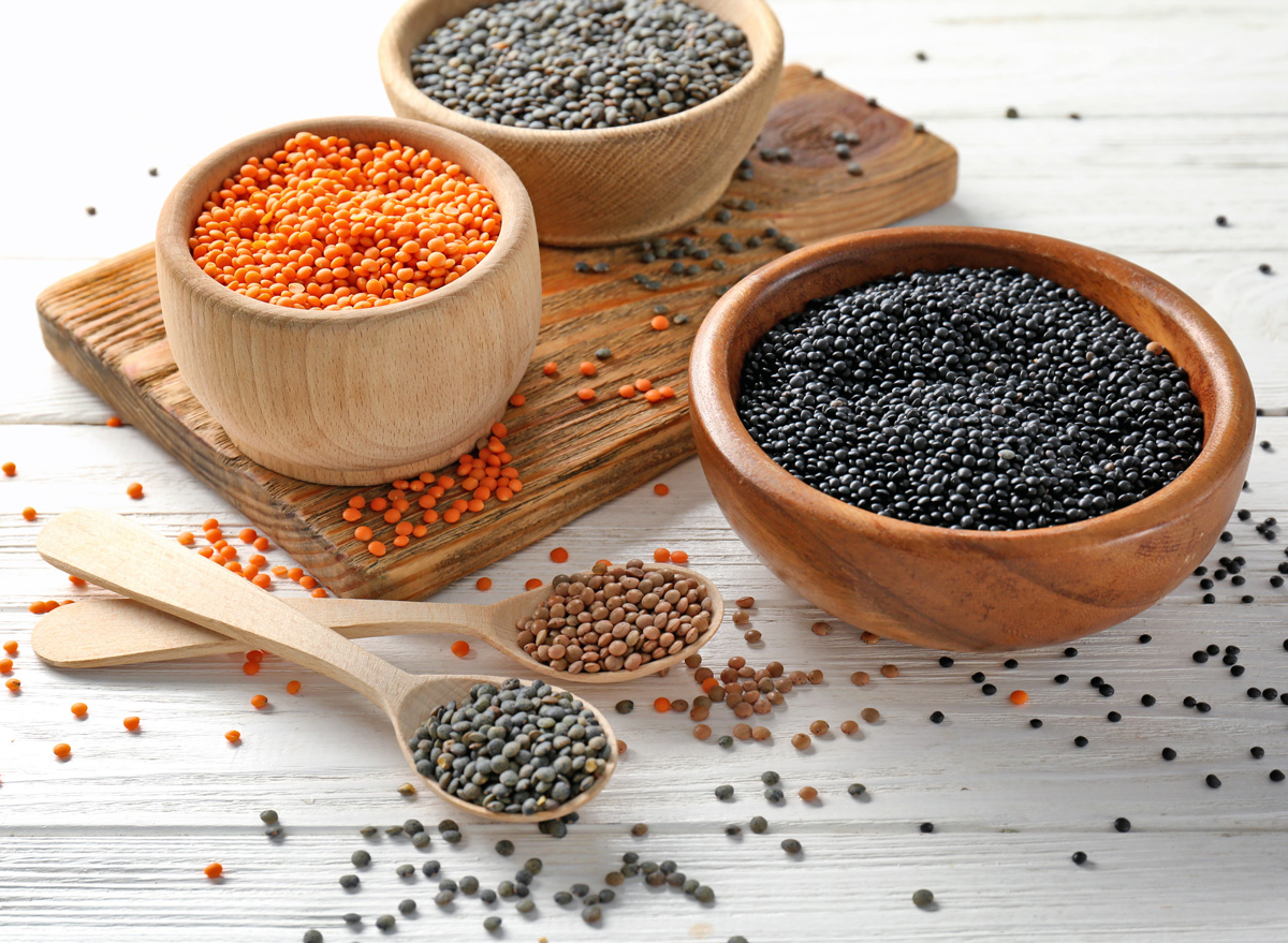 Black lentils Red lentils Puy lentils