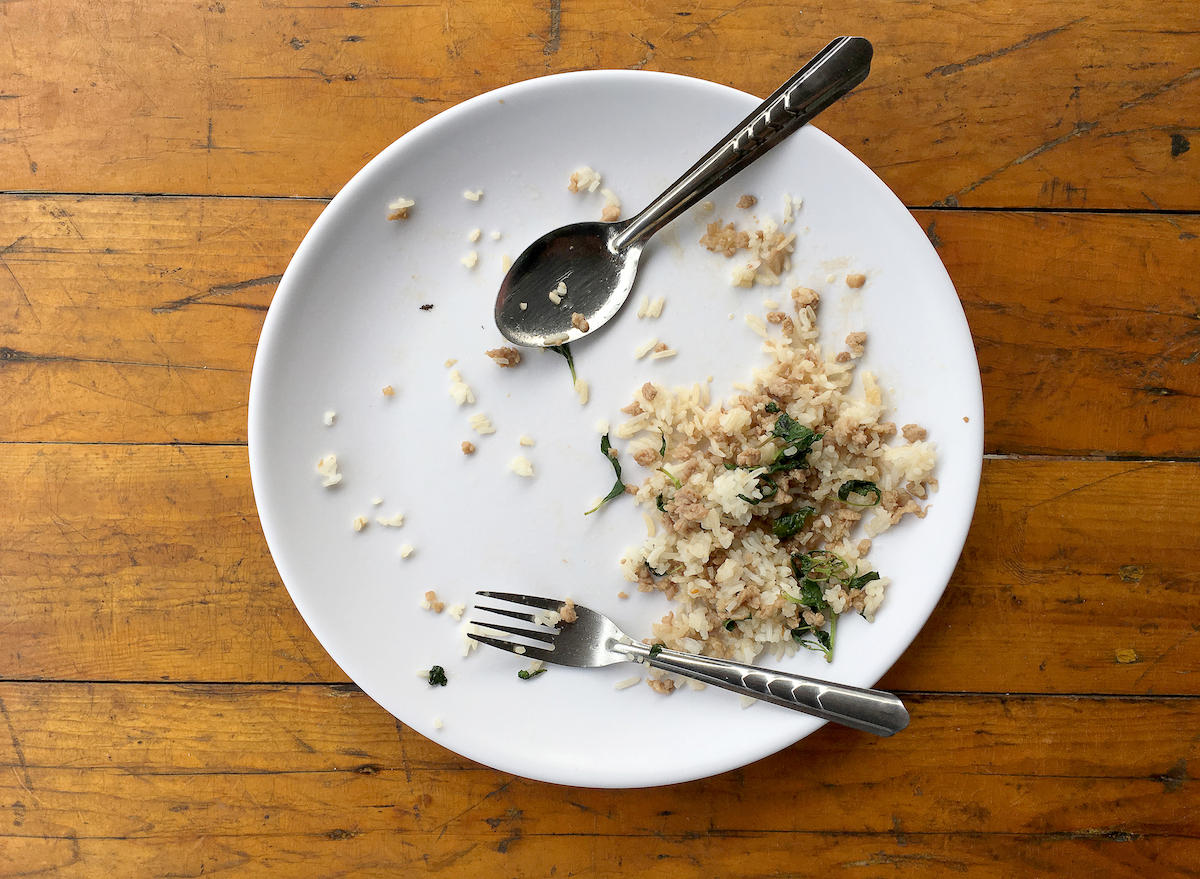 Food leftovers on the plate