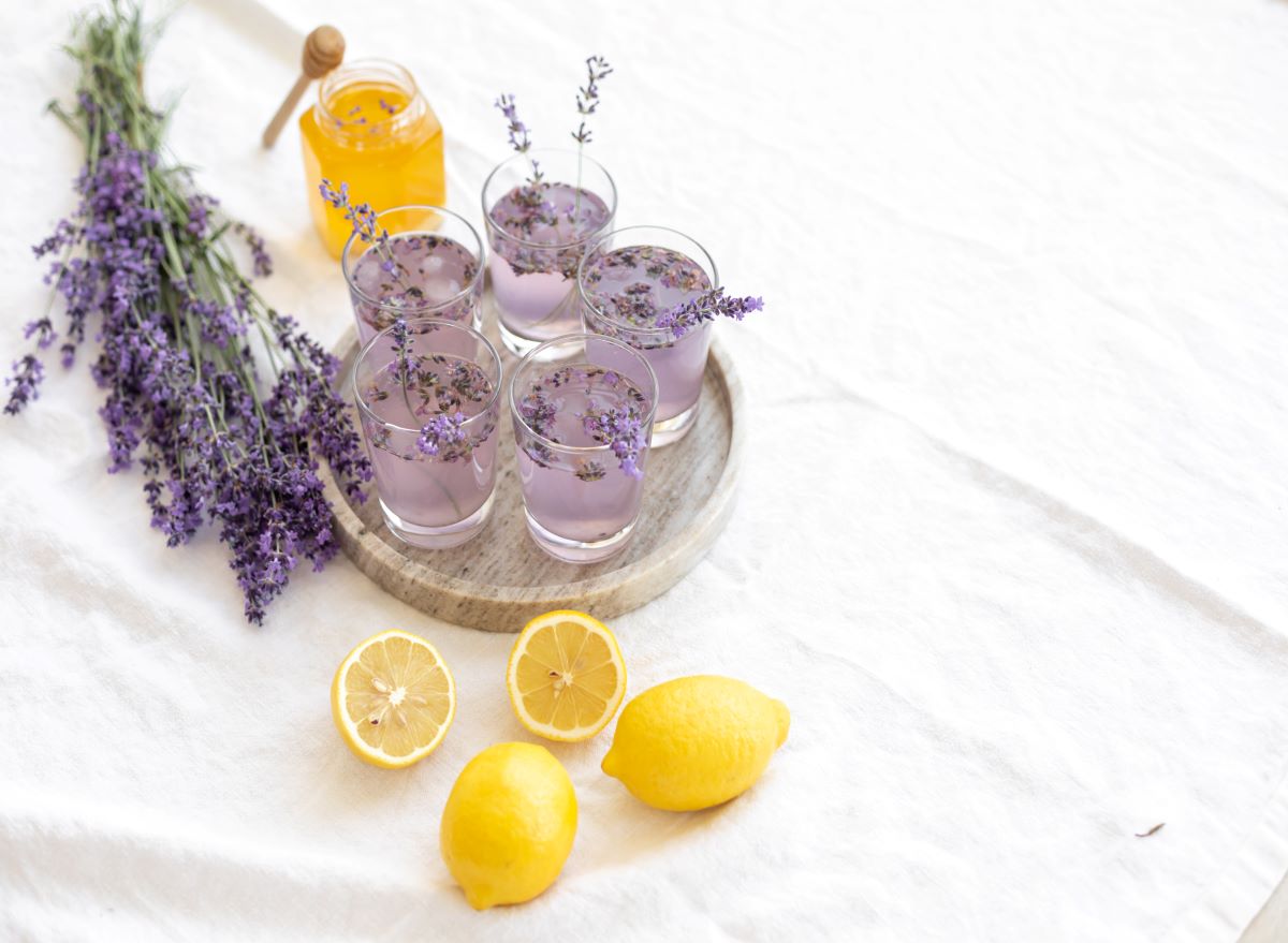 Cups of Lavender Tea with Lemon