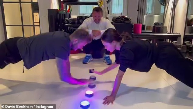 Blazepod Girls: David and Victoria Beckham went head-to-head in a plank competition on Instagram on Thursday