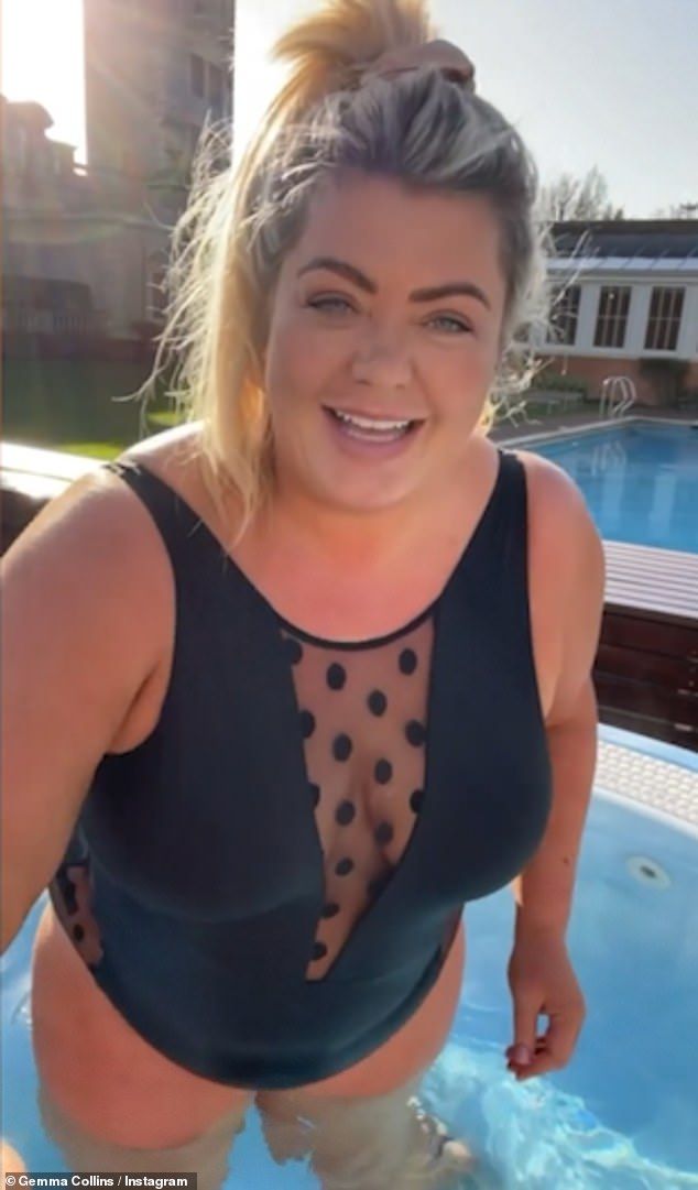 Feeling positive: Sharing a clip of herself in a hot tub, Gemma said: 'Good morning everyone.  I just wanna say, this is 41