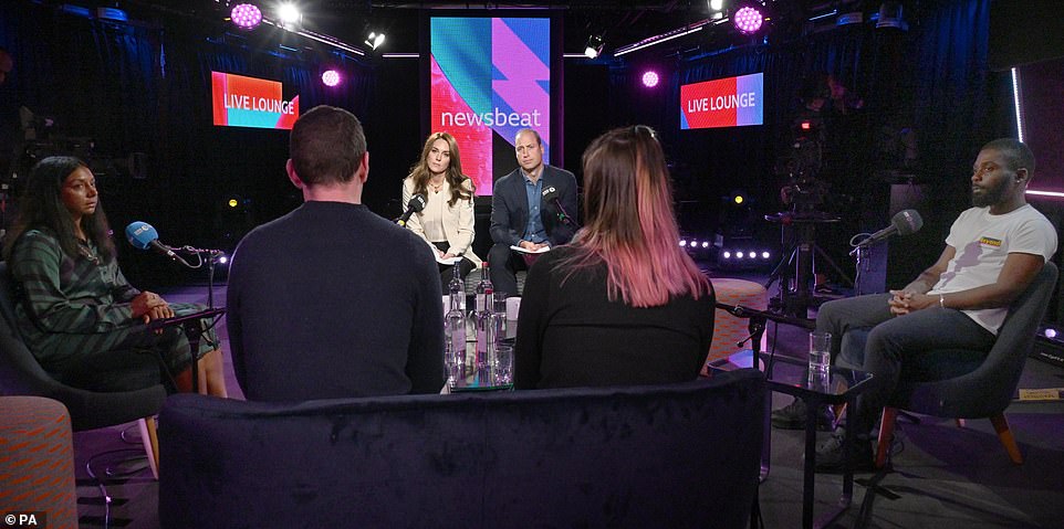 The Princess of Wales was dressed in a £49.99 recycled Zara blazer and a glitzy gold chain, thought to be the £234 Luisa Necklace from Laura Lombardi, for the discussion on BBC Radio 1's Newsbeat which is being broadcast this afternoon