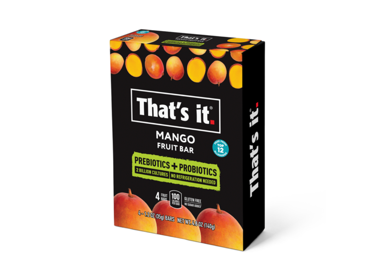 that's all prebiotic + probiotic mango fruit bars